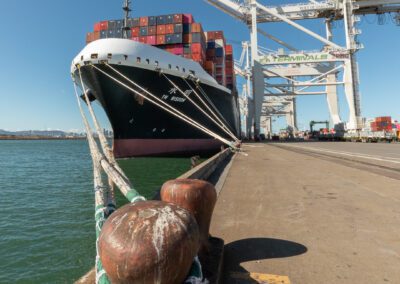 Container ship at the port of Oakland