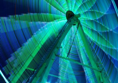 Light patterns generated by carnival rides in Oakland, CA