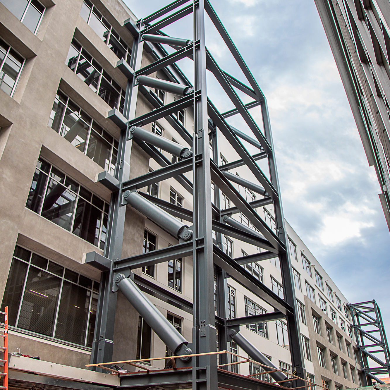 Steel structure retrofit at China Basin Building San Francisco
